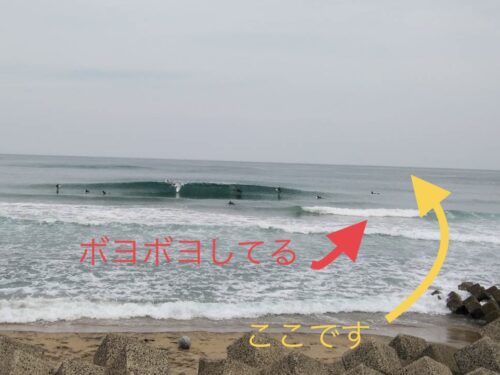 サーフィンしている波と人